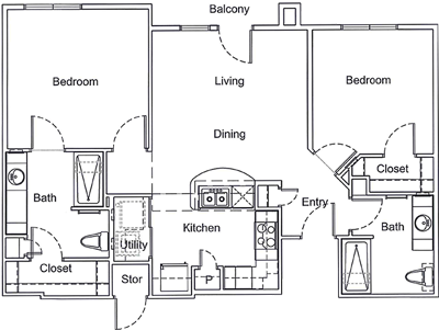 2 Bedroom / 2 Bath